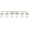 Pilaster II Cylinder 44"W 6 Light Satin Nickel Bath Light w/ Seedy Sha