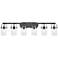 Pilaster II Cylinder 44"W Black 6-Light Vanity Bath Light