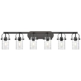 Pilaster II Cylinder 44"W Black 6-Light Vanity Bath Light Pilaster II Cylinder 44"W Black 6-Light Vanity Bath Light