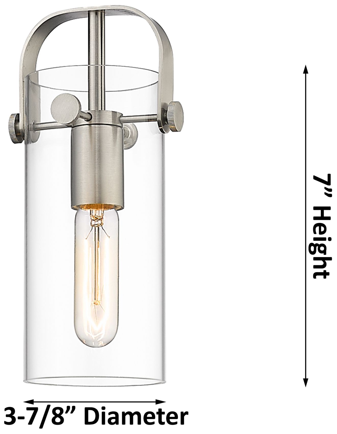 Image 4 Pilaster II Cylinder 5" Wide Matte Black Stem Hung Pendant With Clear  more views