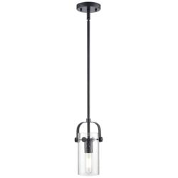 Pilaster II Cylinder 5&quot; Wide Matte Black Stem Hung Pendant With Seedy