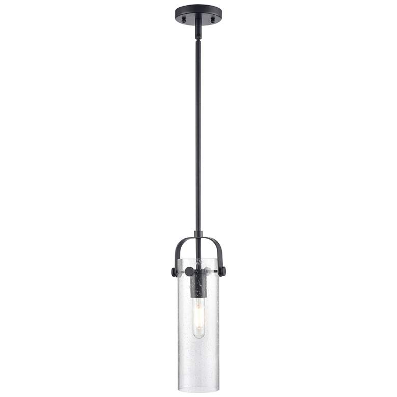 Image 1 Pilaster II Cylinder 5" Wide Stem Hung Matte Black Pendant With Seedy