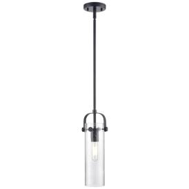 Pilaster II Cylinder 5" Wide Stem Hung Matte Black Pendant With Seedy Pilaster II Cylinder 5" Wide Stem Hung Matte Black Pendant With Seedy