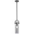 Pilaster II Cylinder 5" Wide Stem Hung Matte Black Pendant With Smoke