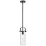 Pilaster II Cylinder 5" Wide Stem Hung Matte Black Pendant With Swirl 