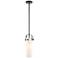Pilaster II Cylinder 5" Wide Stem Hung Matte Black Pendant With White 