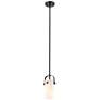 Pilaster II Cylinder 5" Wide Stem Hung Matte Black Pendant With White 