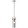 Pilaster II Cylinder 5" Wide Stem Hung Satin Nickel Pendant w/ Smoke S
