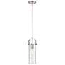 Pilaster II Cylinder 5" Wide Stem Hung Satin Nickel Pendant w/ Swirl S