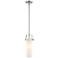 Pilaster II Cylinder 5" Wide Stem Hung Satin Nickel Pendant w/ White S