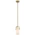 Pilaster II Cylinder 5"W Brass Mini Pendant w/ White Glass