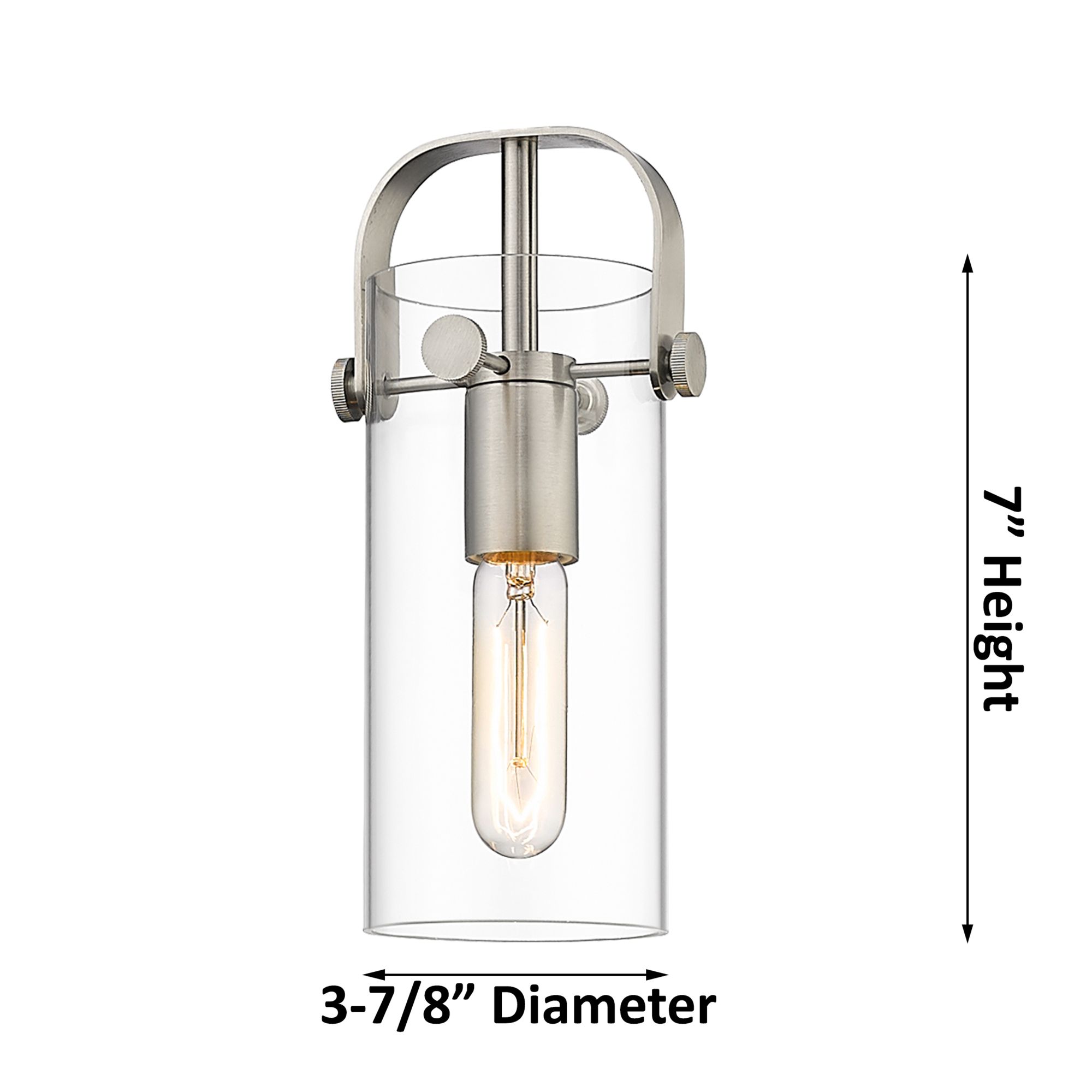 Image 4 Pilaster II Cylinder 5"W Brushed Brass Stem Hung Pendant With Seedy Sh more views