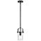 Pilaster II Cylinder 5"W Matte Black Stem Hung Pendant w/ Deco Swirl S