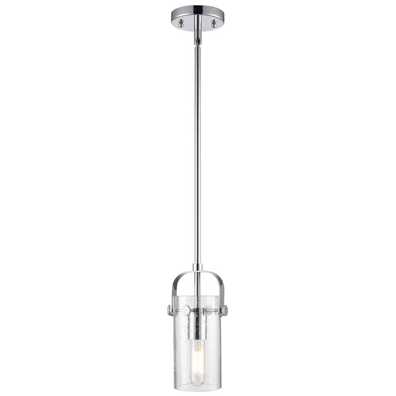 Image 1 Pilaster II Cylinder 5"W Polished Chrome Stem Hung Pendant With Seedy