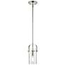 Pilaster II Cylinder 5"W Polished Nickel Stem Hung Pendant With Seedy