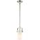 Pilaster II Cylinder 5"W Polished Nickel Stemmed Pendant w/ White Shad