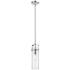 Pilaster II Cylinder 5"W Stem Hung Polished Chrome Pendant w/ Clear Sh