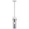 Pilaster II Cylinder 5"W Stem Hung Polished Chrome Pendant w/ Smoke Sh