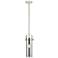 Pilaster II Cylinder 5"W Stem Hung Polished Nickel Pendant w/ Smoke Sh