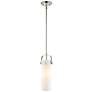 Pilaster II Cylinder 5"W Stem Hung Polished Nickel Pendant w/ White Sh
