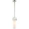 Pilaster II Cylinder 5"W Stem Hung Polished Nickel Pendant w/ White Sh