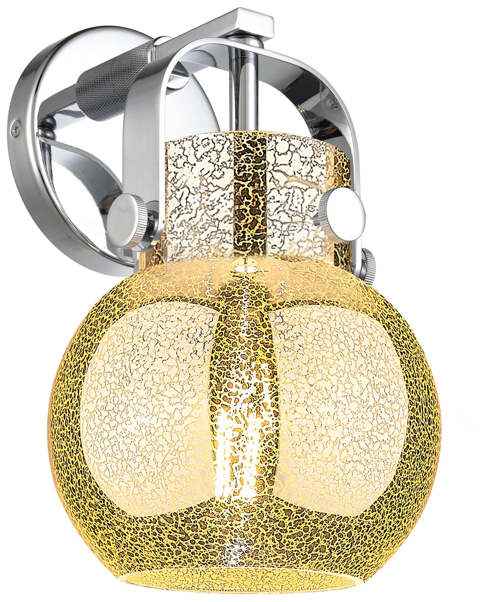 Pilaster II Sphere 10"H Polished Chrome Wall Sconce With Mercury Shade