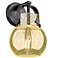 Pilaster II Sphere 10" High Matte Black Wall Sconce With Mercury Shade