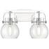 Pilaster II Sphere 17" Wide 2 Light Chrome Bath Light With Clear Shade