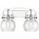 Pilaster II Sphere 17" Wide 2 Light Chrome Bath Light With Seedy Shade