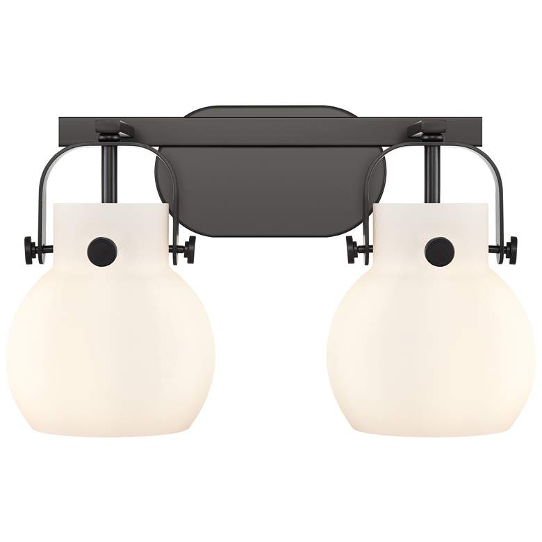Image 1 Pilaster II Sphere 17" Wide 2 Light Matte Black Bath Light With White