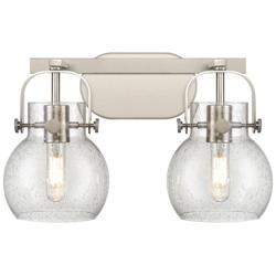 Pilaster II Sphere 17" Wide 2 Light Satin Nickel Bath Light w/ Seedy S