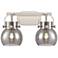 Pilaster II Sphere 17" Wide 2 Light Satin Nickel Bath Light w/ Smoke S