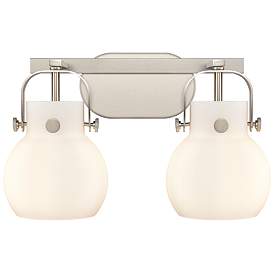 Image1 of Pilaster II Sphere 17" Wide 2 Light Satin Nickel Bath Light w/ White S