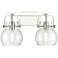 Pilaster II Sphere 17"W 2 Light Polished Nickel Bath Light w/ Clear Sh