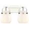 Pilaster II Sphere 17"W 2 Light Polished Nickel Bath Light w/ White Sh