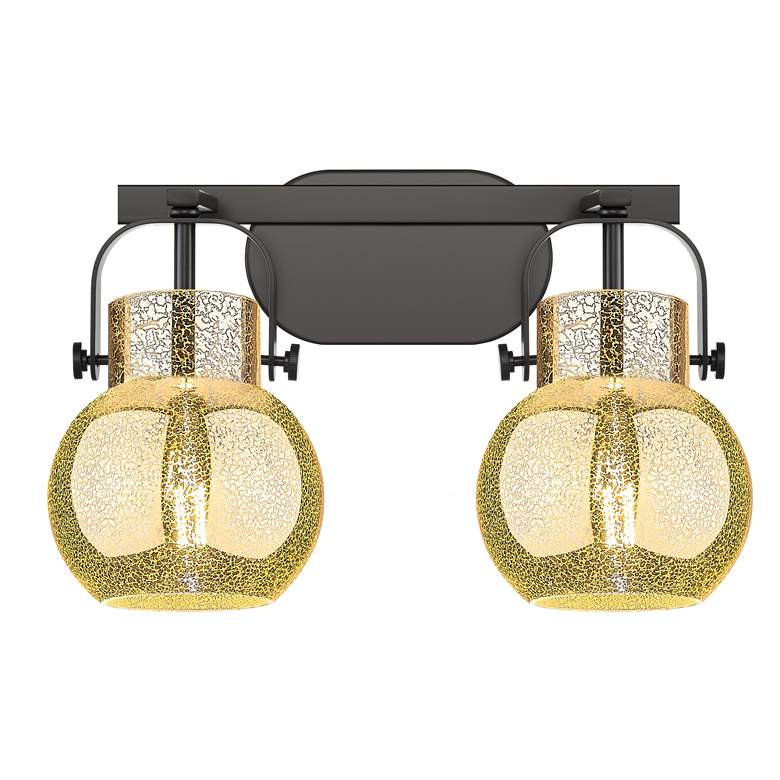 Image 1 Pilaster II Sphere 17"W 2 Light Black Bath Light w/ Mercury Shade