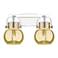 Pilaster II Sphere 17"W 2 Light Chrome Bath Light w/ Mercury Shade