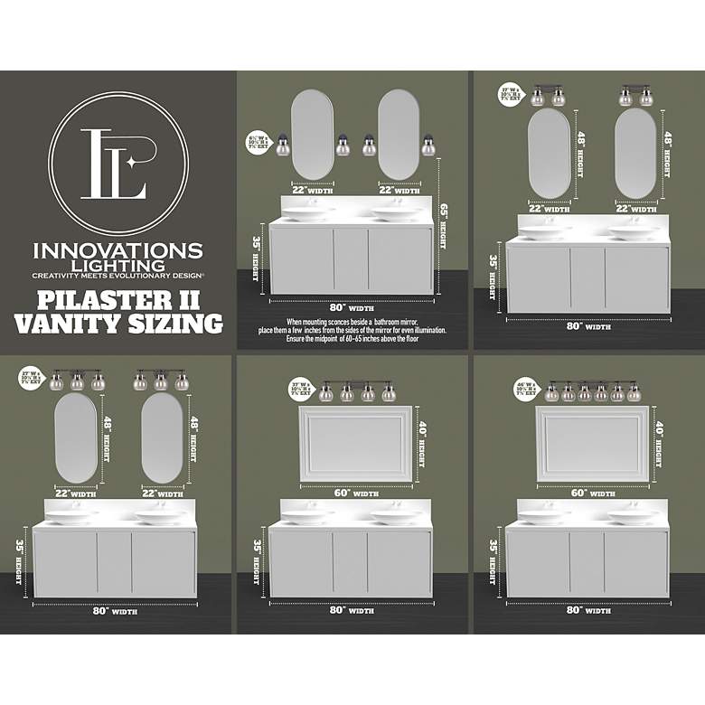 Image 5 Pilaster II Sphere 26.5" Wide 3 Light Matte Black Bath Light w/ Clear more views
