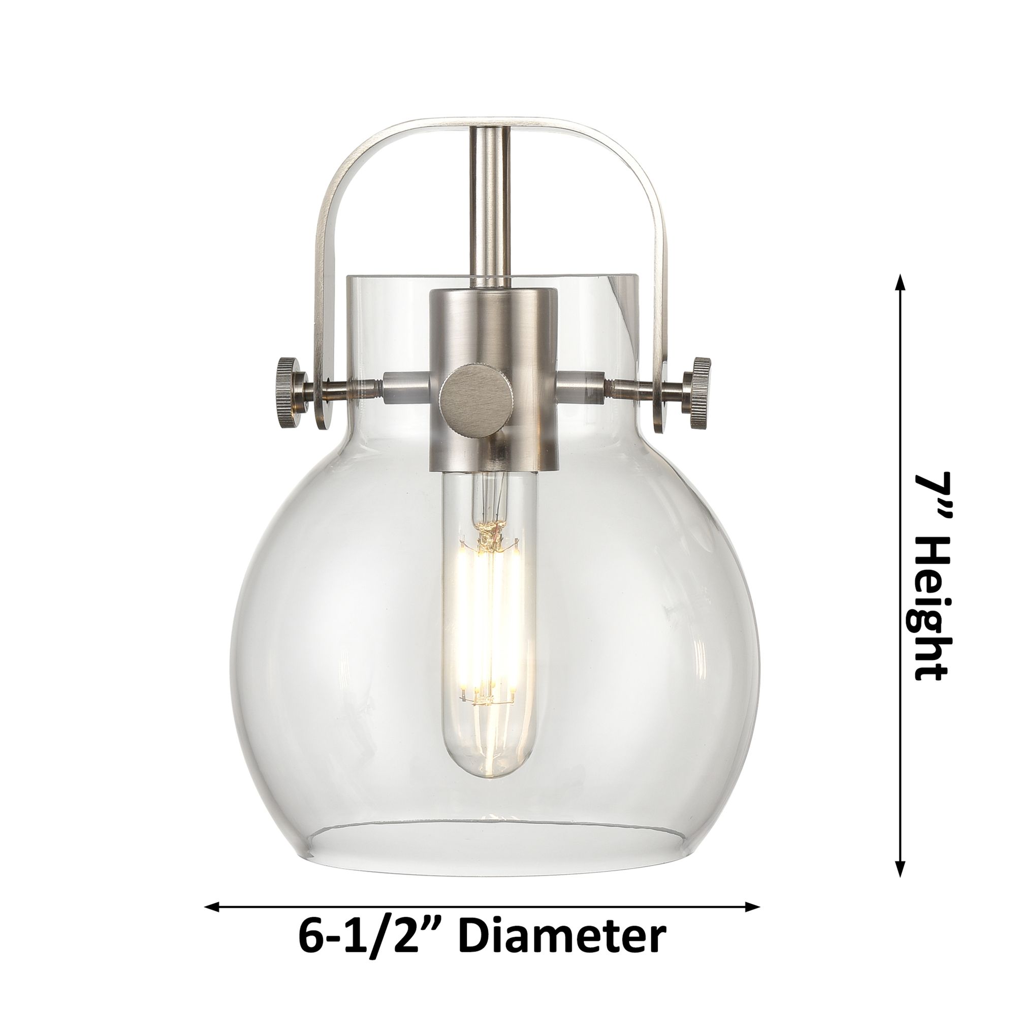 Image 4 Pilaster II Sphere 26.5"W 3 Light Brushed Brass Bath Light w/ Clear Sh more views