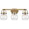 Pilaster II Sphere 26.5"W 3 Light Brushed Brass Bath Light w/ Seedy Sh