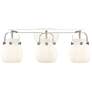 Pilaster II Sphere 26.5"W 3 Light Polished Nickel Bath Light w/ White