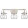 Pilaster II Sphere 26.5"W 3 Light Satin Nickel Bath Light w/ Clear Sha