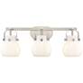 Pilaster II Sphere 26.5"W 3 Light Satin Nickel Bath Light w/ White Sha