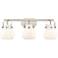 Pilaster II Sphere 26.5"W 3 Light Satin Nickel Bath Light w/ White Sha