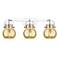 Pilaster II Sphere 26.5"W 3 Light Chrome Bath Light w/ Mercury Shade