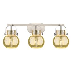 Pilaster II Sphere 26.5"W 3 Light Satin Bath Light w/ Mercury Shade