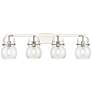 Pilaster II Sphere 36.5"W 4 Light Polished Nickel Bath Light w/ Clear
