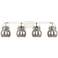 Pilaster II Sphere 36.5"W 4 Light Polished Nickel Bath Light w/ Smoke