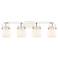 Pilaster II Sphere 36.5"W 4 Light Polished Nickel Bath Light w/ White