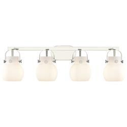 Pilaster II Sphere 36.5"W 4 Light Polished Nickel Bath Light w/ White